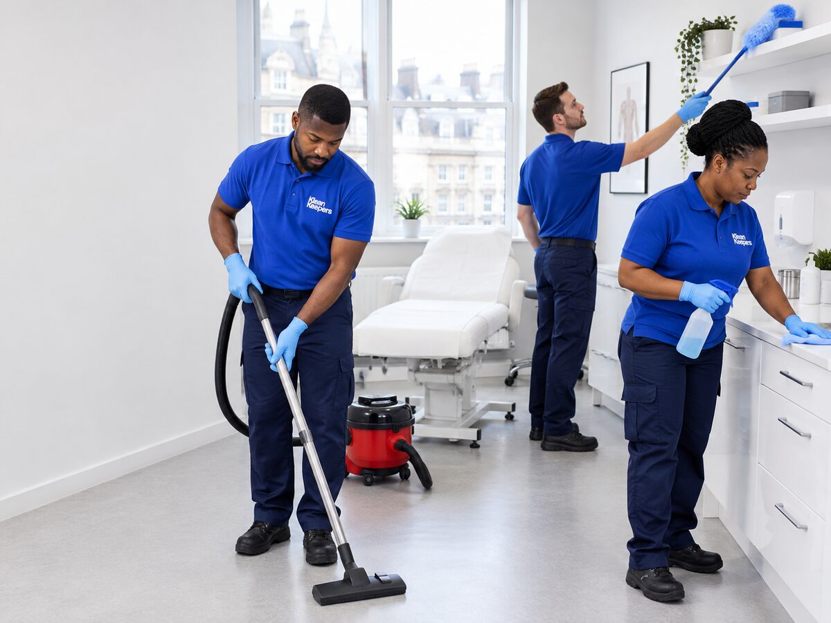 Klean Keepers cleaners in uniform at work